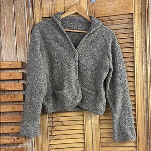 Vintage Cropped Wool Cardigan Small